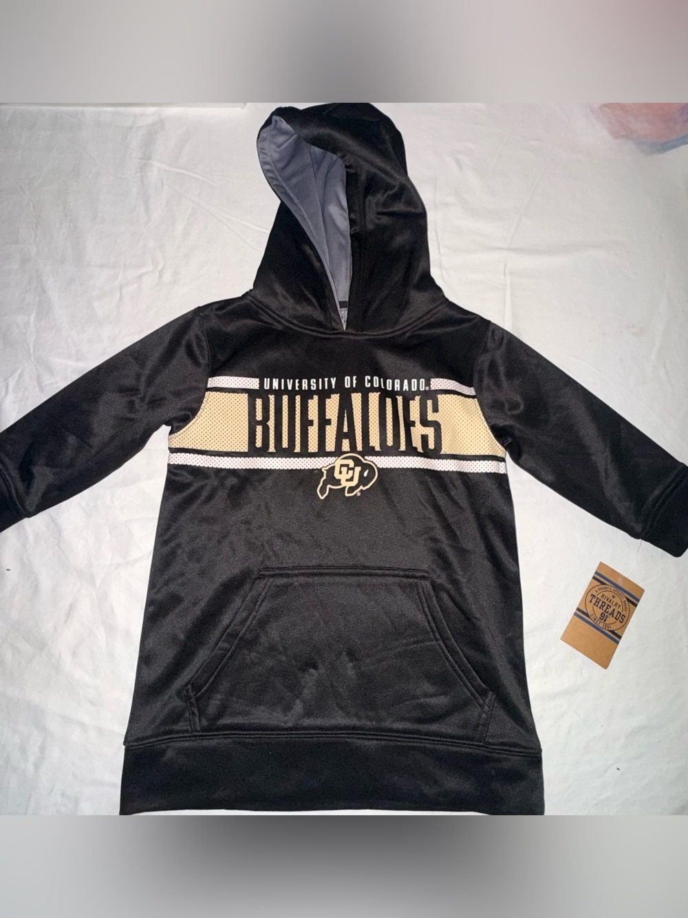 NEW Rivalry Threads Black & Gold CU Buffaloes Kids Hoodie size small 6/7